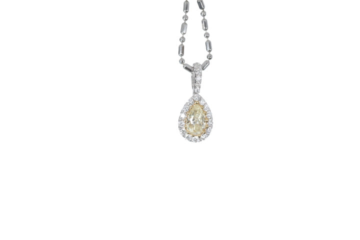 Fancy Yellow Diamond Pear Shaped Pendant