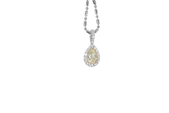 Fancy Yellow Diamond Pear Shaped Pendant