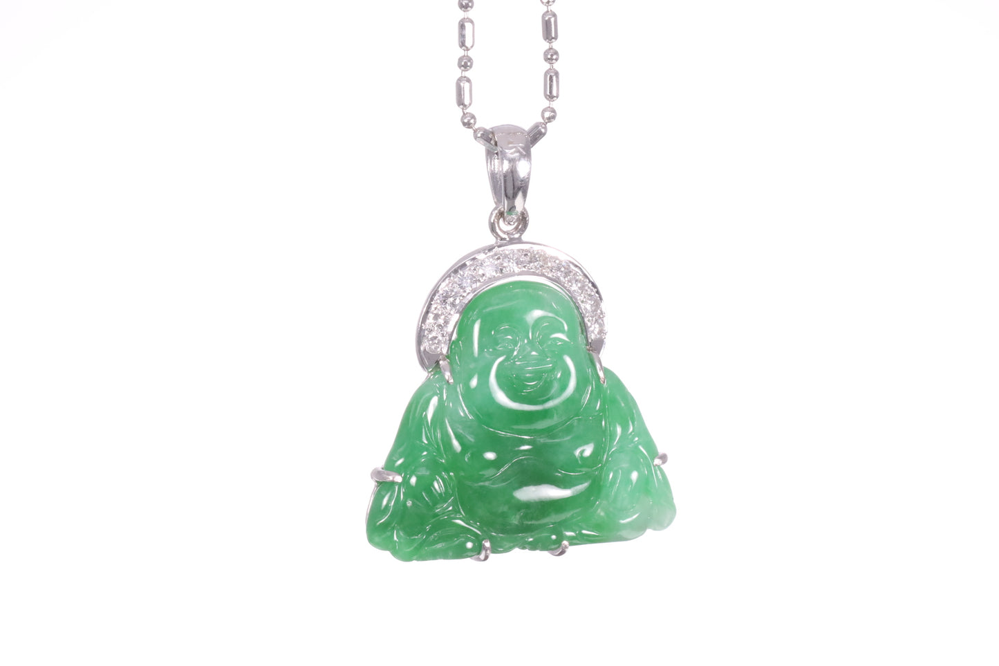 Jadeite Buddha with a Diamond Halo