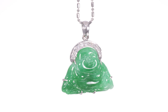 Jadeite Buddha with a Diamond Halo