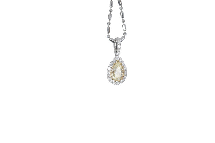 Fancy Yellow Diamond Pear Shaped Pendant
