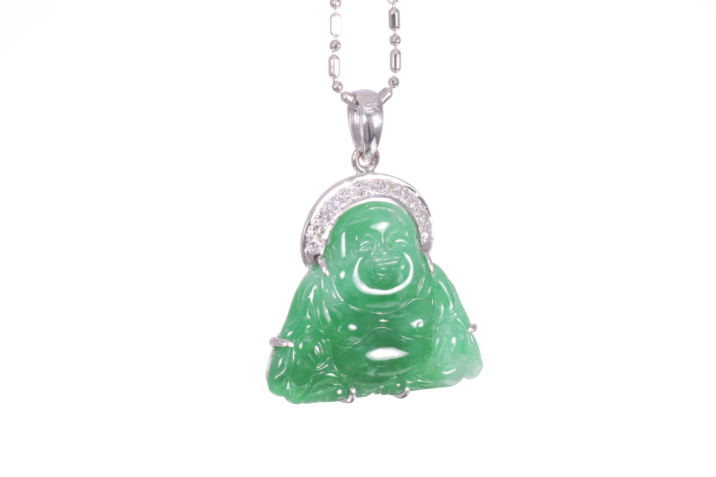 Jadeite Buddha with a Diamond Halo