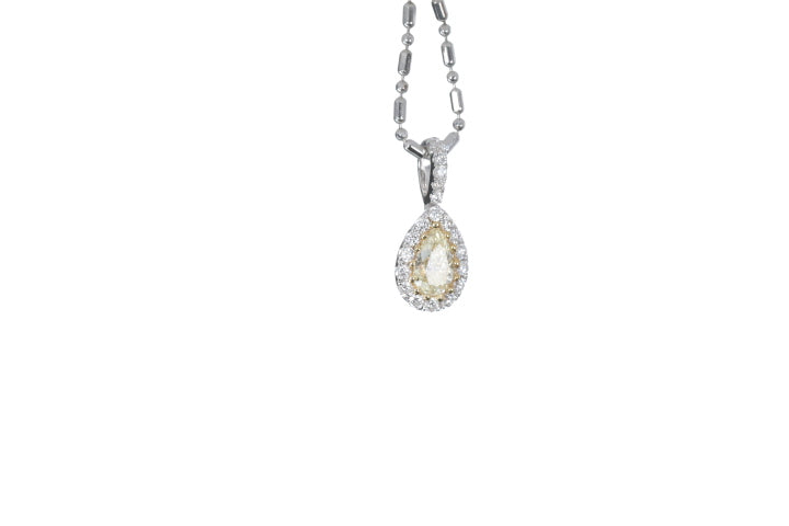 Fancy Yellow Diamond Pear Shaped Pendant