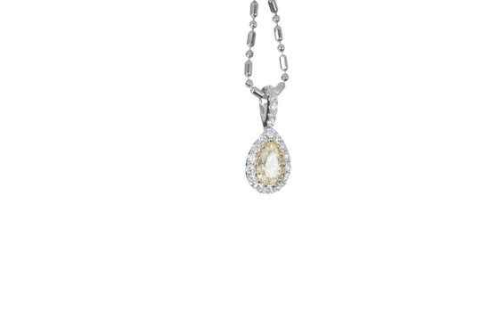 Fancy Yellow Diamond Pear Shaped Pendant