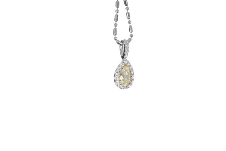 Fancy Yellow Diamond Pear Shaped Pendant