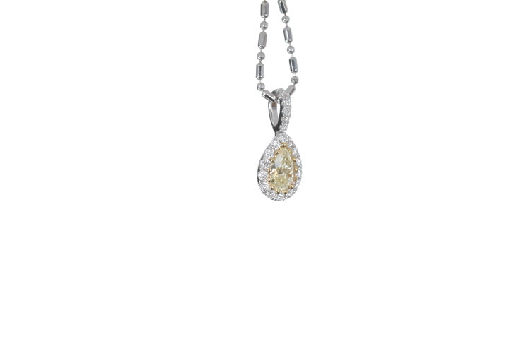 Fancy Yellow Diamond Pear Shaped Pendant