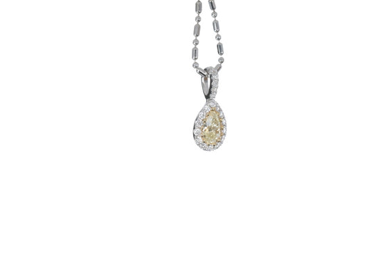 Fancy Yellow Diamond Pear Shaped Pendant