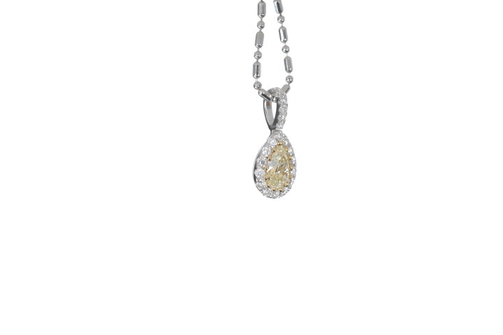 Fancy Yellow Diamond Pear Shaped Pendant