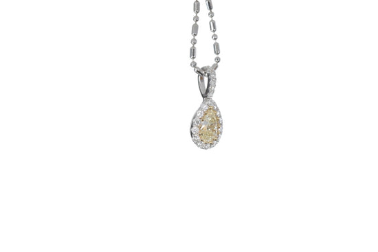 Fancy Yellow Diamond Pear Shaped Pendant