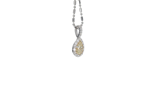 Fancy Yellow Diamond Pear Shaped Pendant