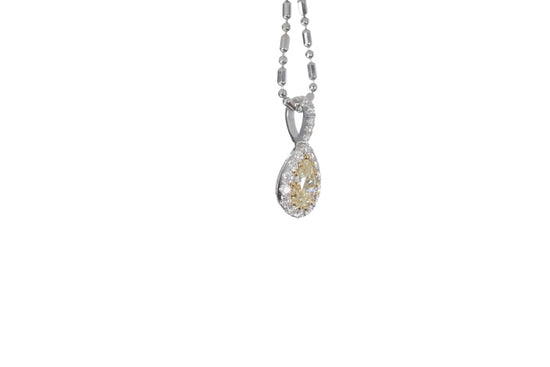 Fancy Yellow Diamond Pear Shaped Pendant