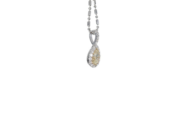 Fancy Yellow Diamond Pear Shaped Pendant