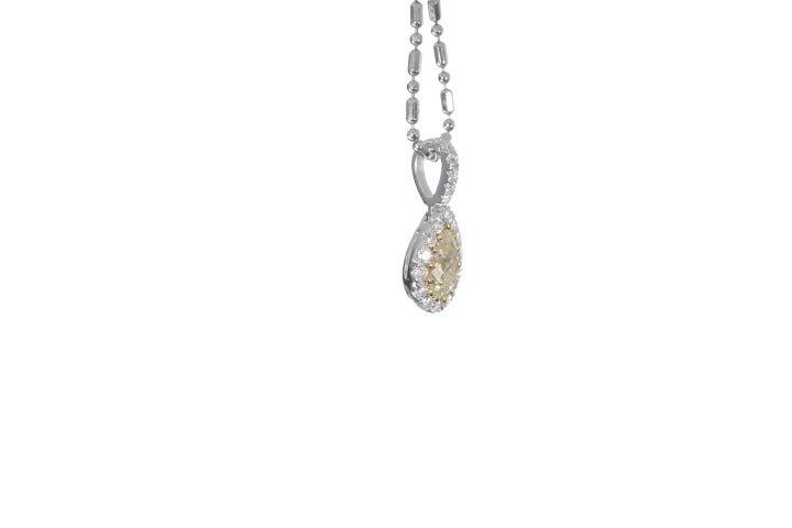 Fancy Yellow Diamond Pear Shaped Pendant