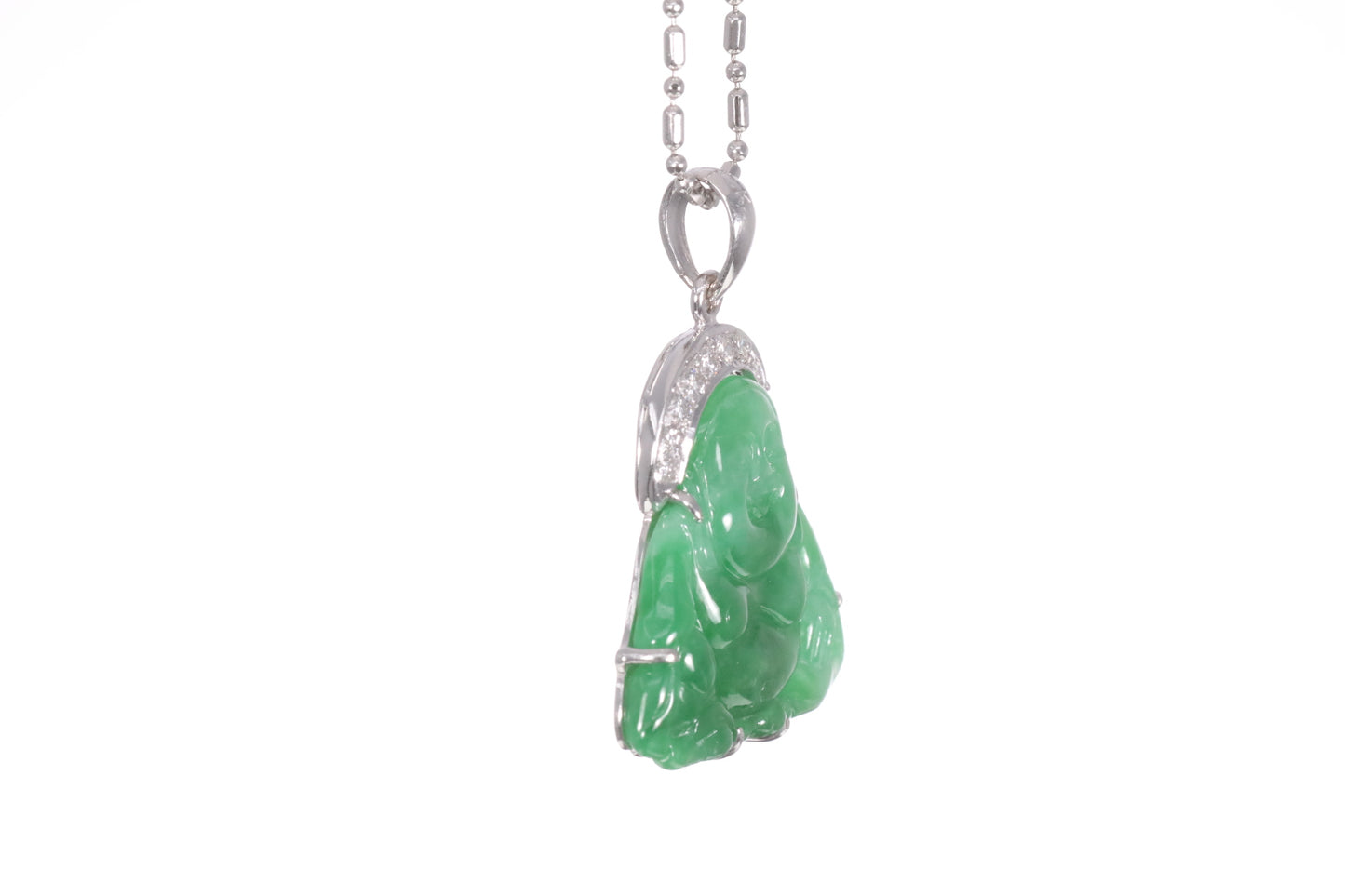 Jadeite Buddha with a Diamond Halo