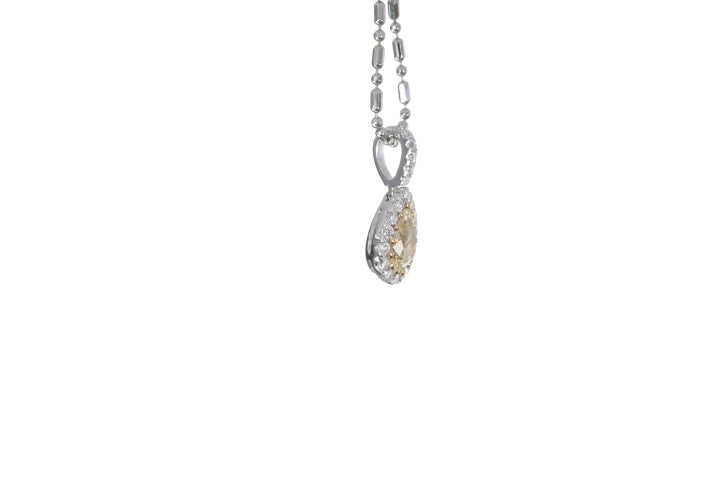 Fancy Yellow Diamond Pear Shaped Pendant