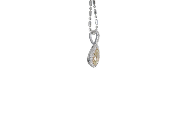 Fancy Yellow Diamond Pear Shaped Pendant