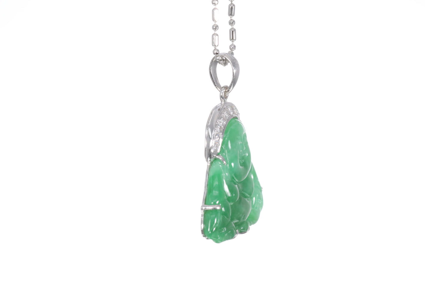 Jadeite Buddha with a Diamond Halo