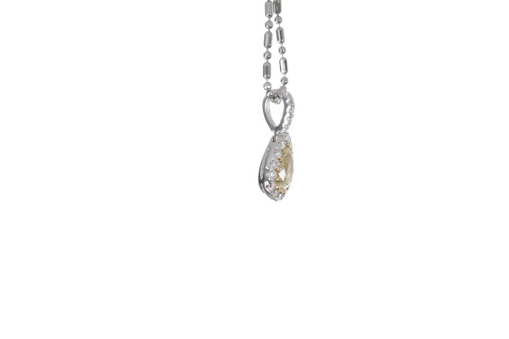 Fancy Yellow Diamond Pear Shaped Pendant