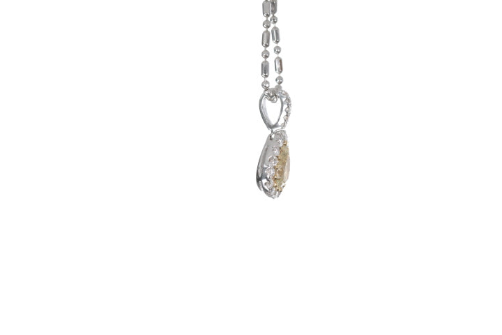 Fancy Yellow Diamond Pear Shaped Pendant