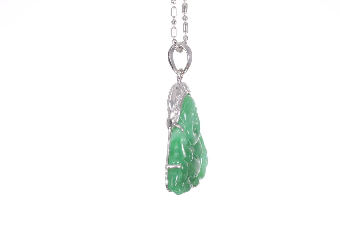 Jadeite Buddha with a Diamond Halo