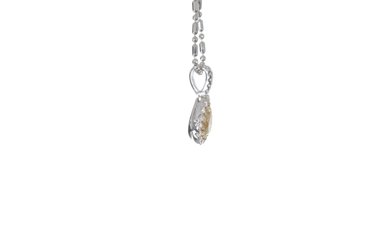 Fancy Yellow Diamond Pear Shaped Pendant