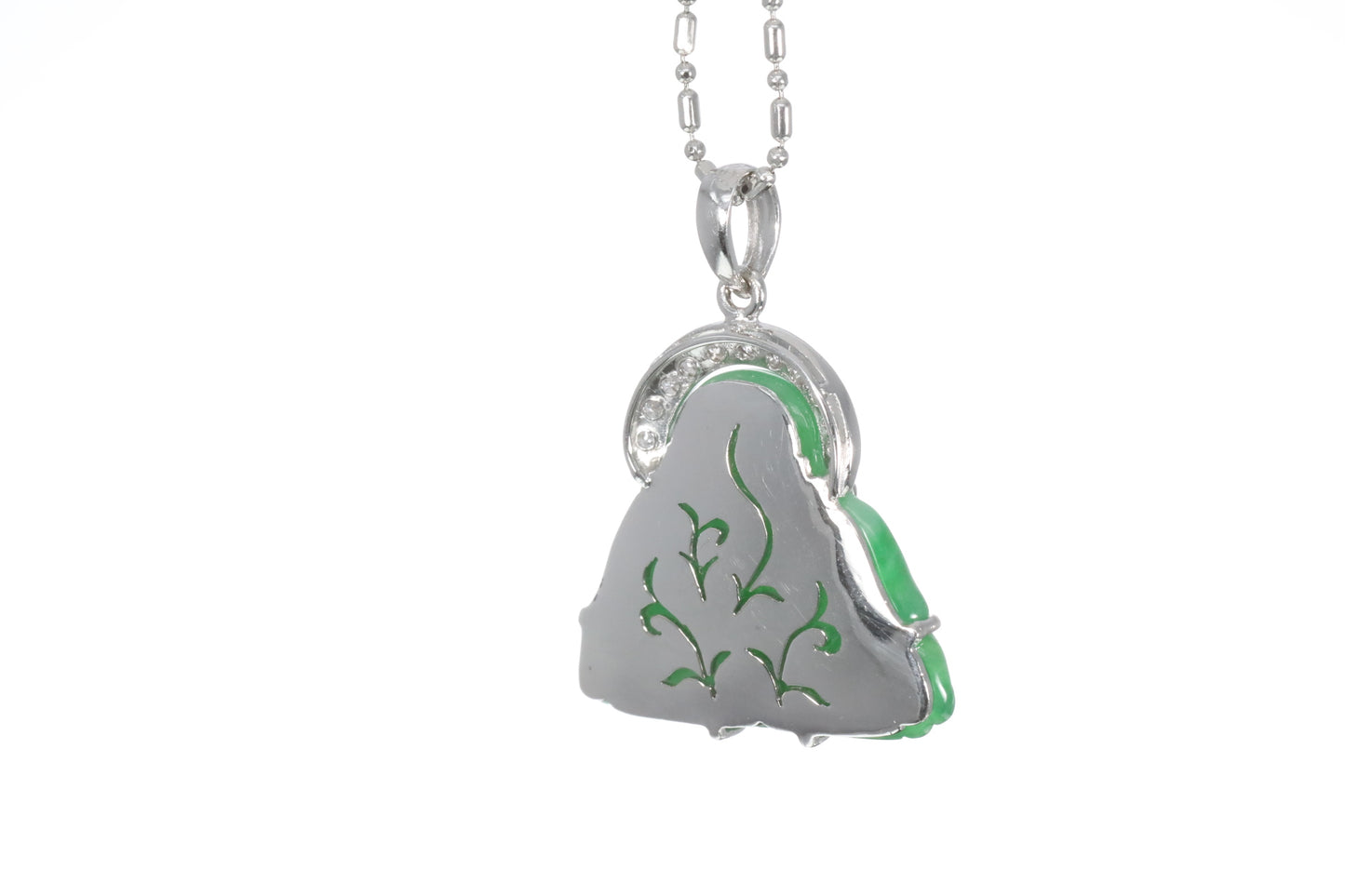 Jadeite Buddha with a Diamond Halo
