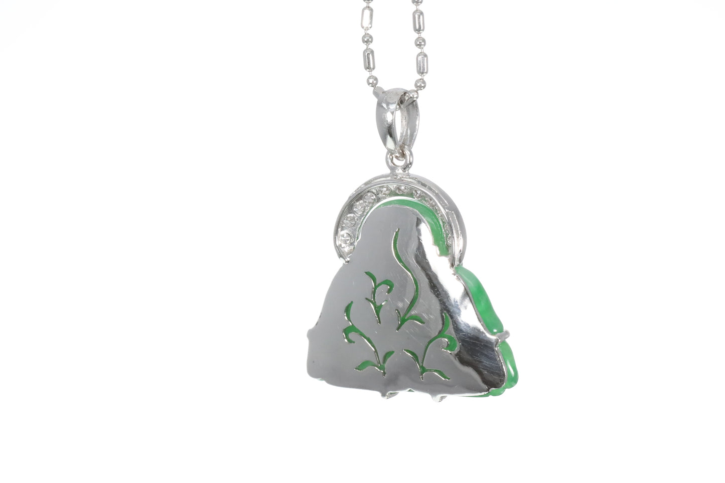 Jadeite Buddha with a Diamond Halo