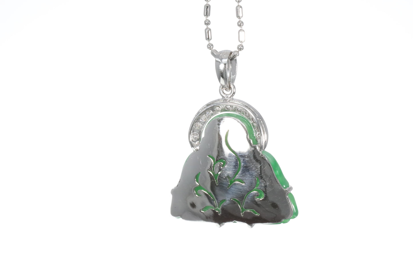 Jadeite Buddha with a Diamond Halo