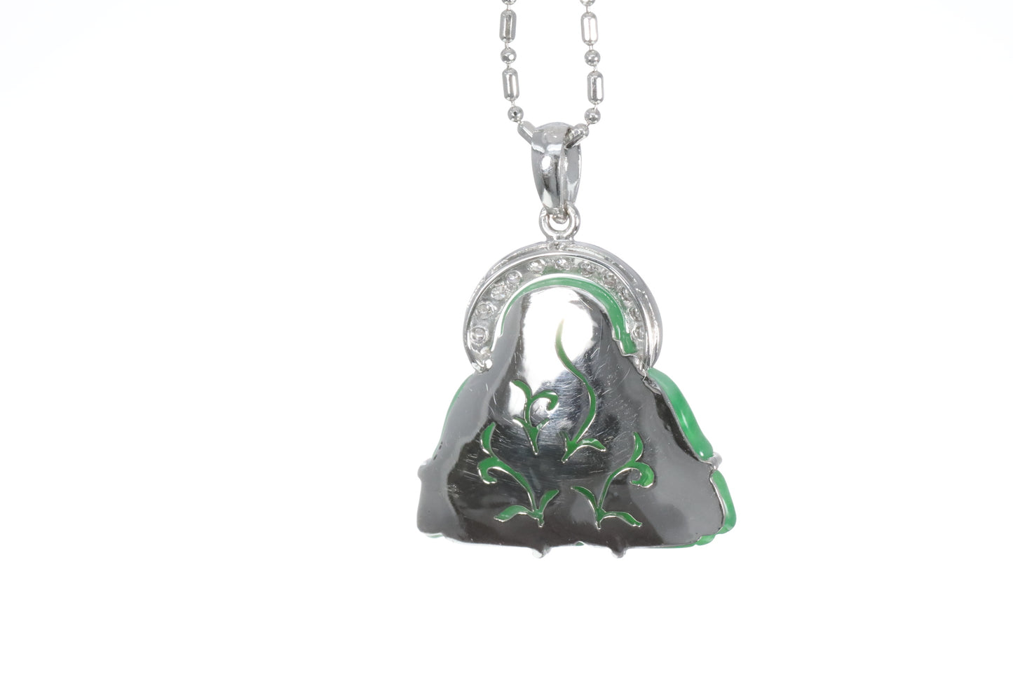Jadeite Buddha with a Diamond Halo
