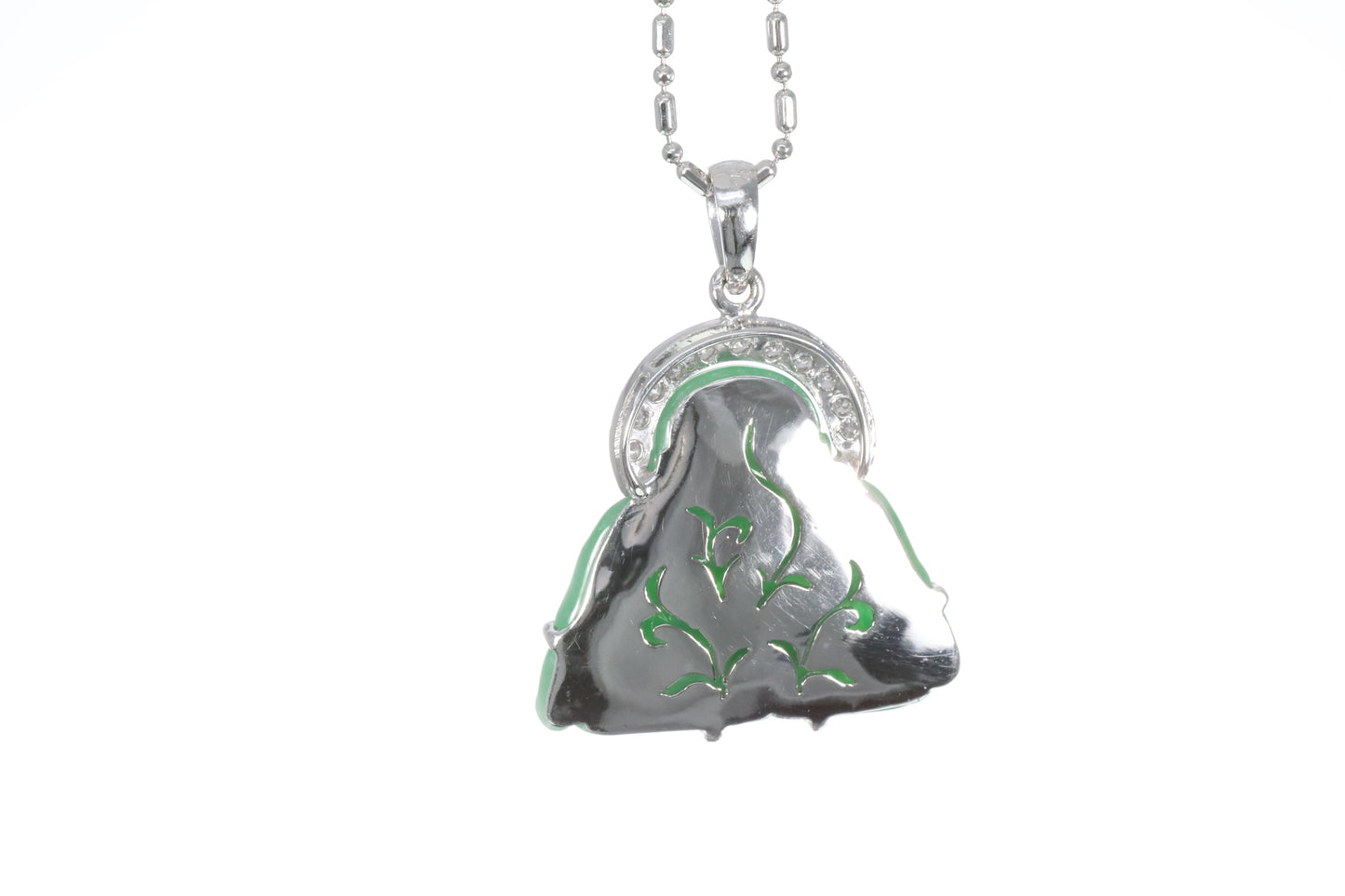 Jadeite Buddha with a Diamond Halo