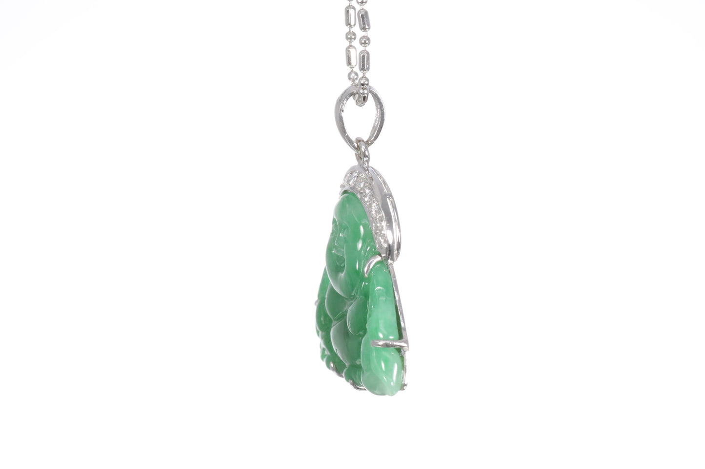 Jadeite Buddha with a Diamond Halo