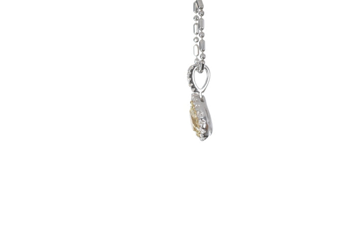 Fancy Yellow Diamond Pear Shaped Pendant