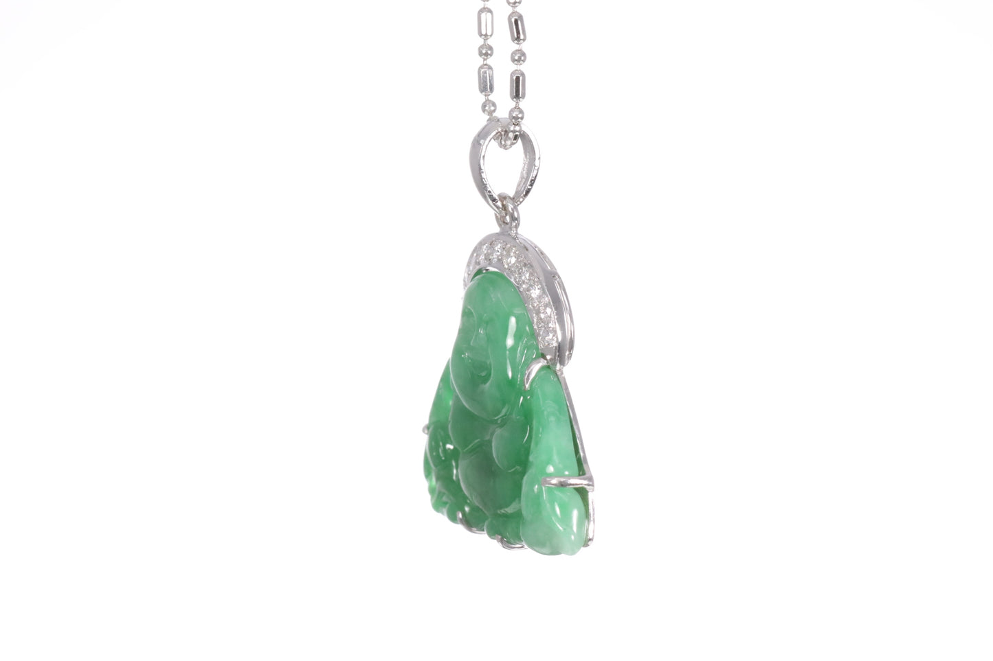 Jadeite Buddha with a Diamond Halo