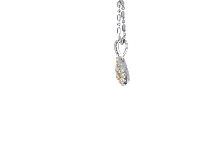 Fancy Yellow Diamond Pear Shaped Pendant