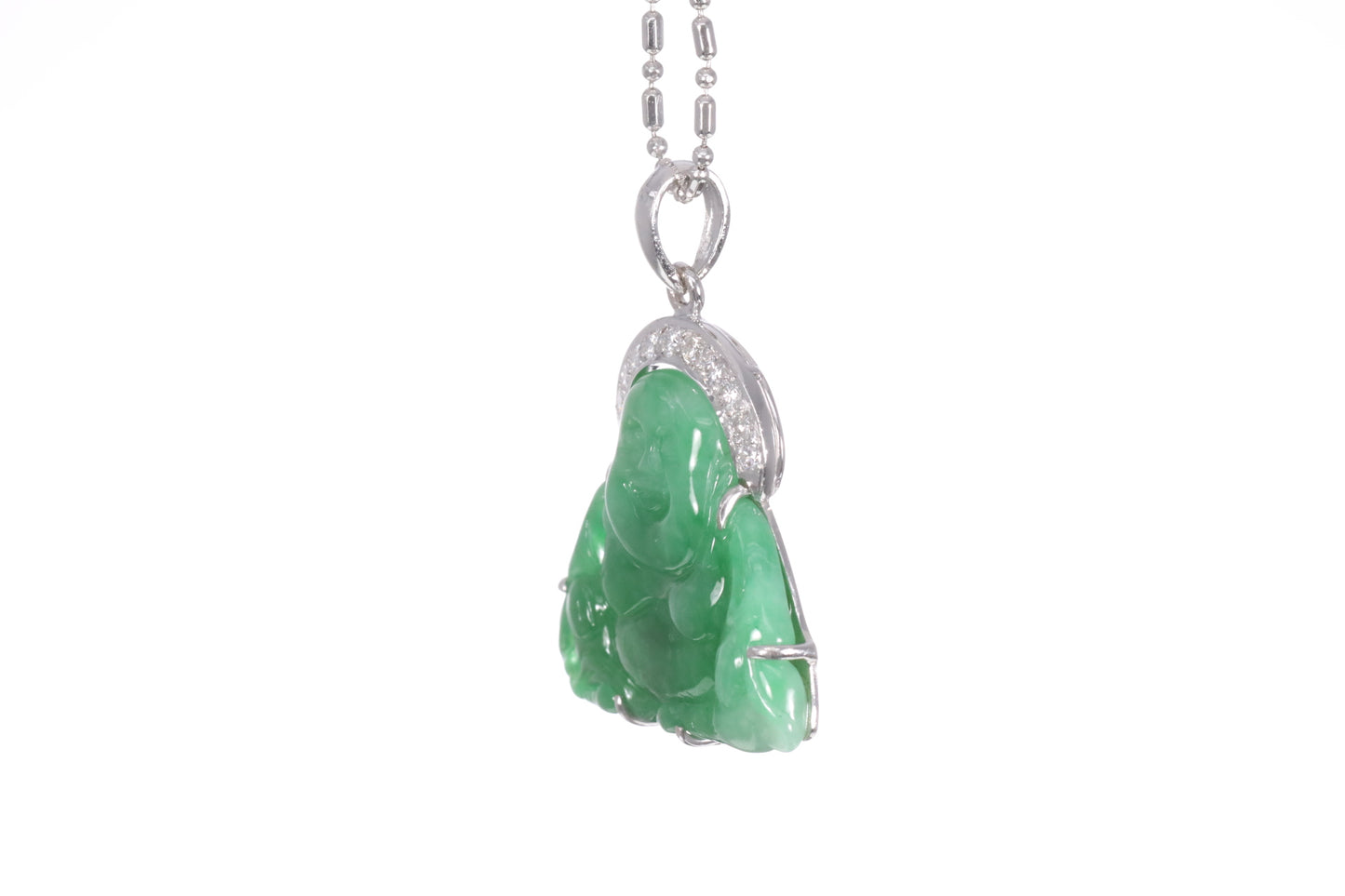 Jadeite Buddha with a Diamond Halo