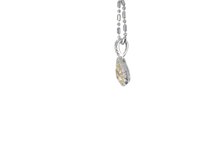 Fancy Yellow Diamond Pear Shaped Pendant