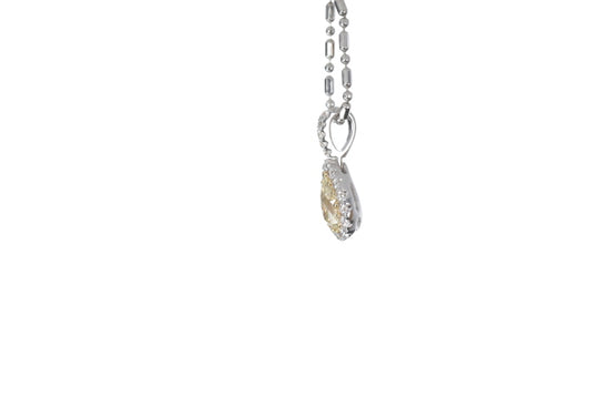 Fancy Yellow Diamond Pear Shaped Pendant