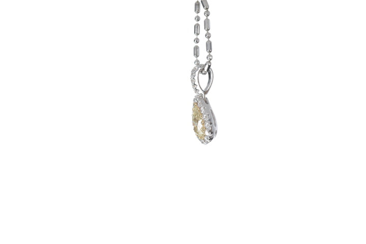 Fancy Yellow Diamond Pear Shaped Pendant