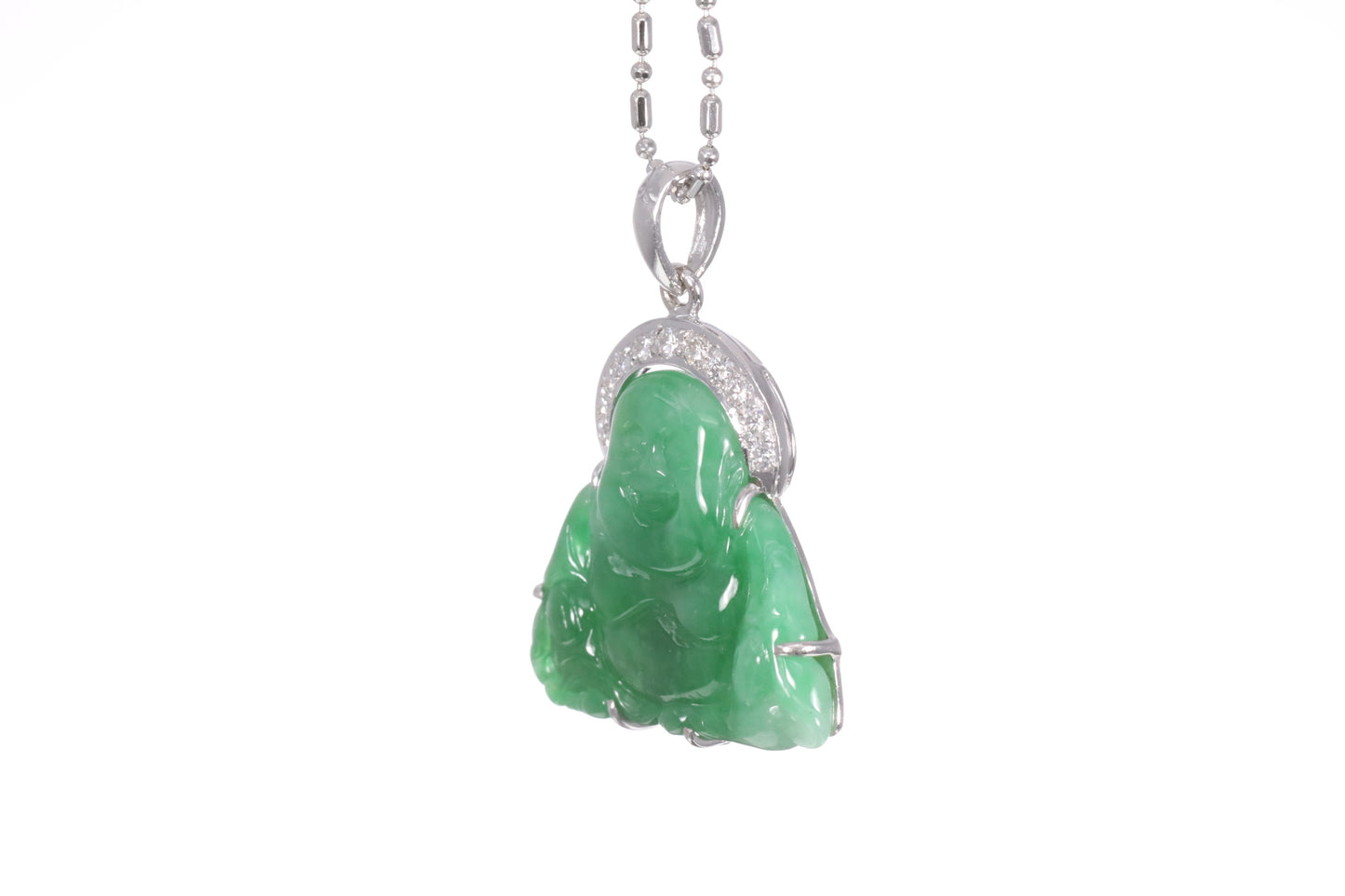 Jadeite Buddha with a Diamond Halo