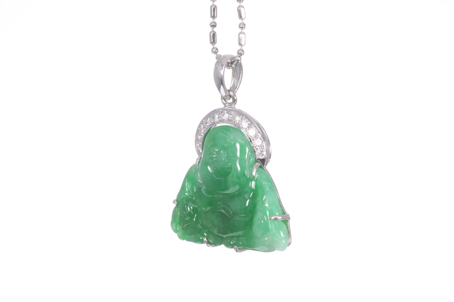 Jadeite Buddha with a Diamond Halo