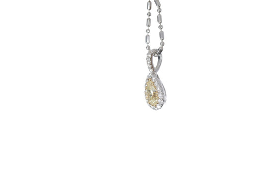 Fancy Yellow Diamond Pear Shaped Pendant