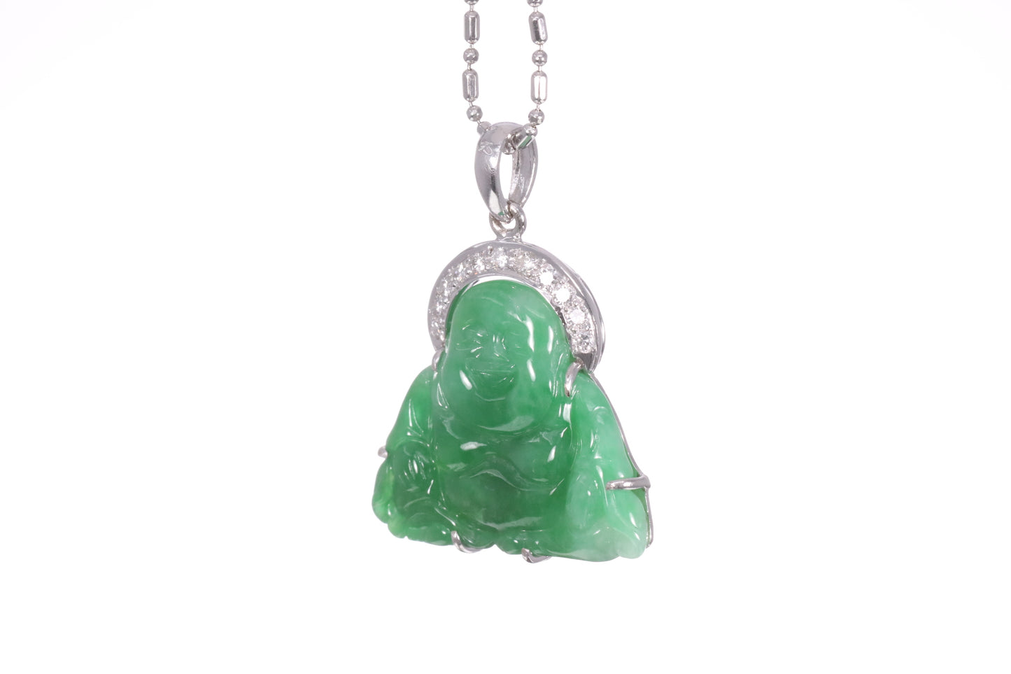Jadeite Buddha with a Diamond Halo