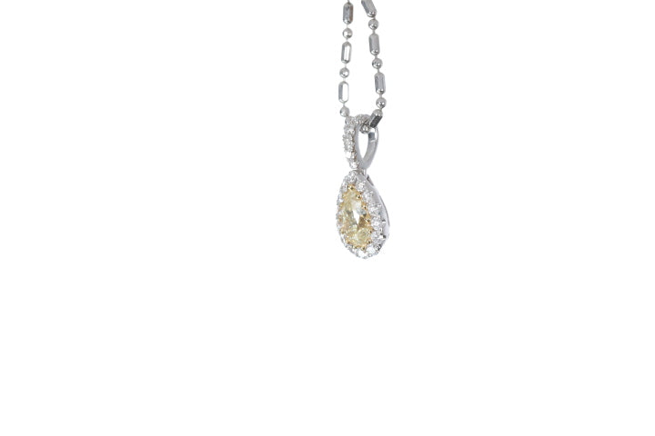 Fancy Yellow Diamond Pear Shaped Pendant