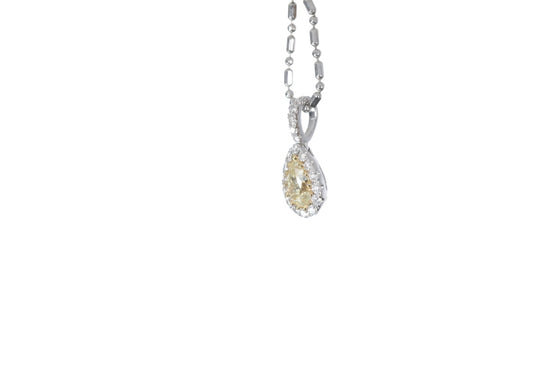 Fancy Yellow Diamond Pear Shaped Pendant