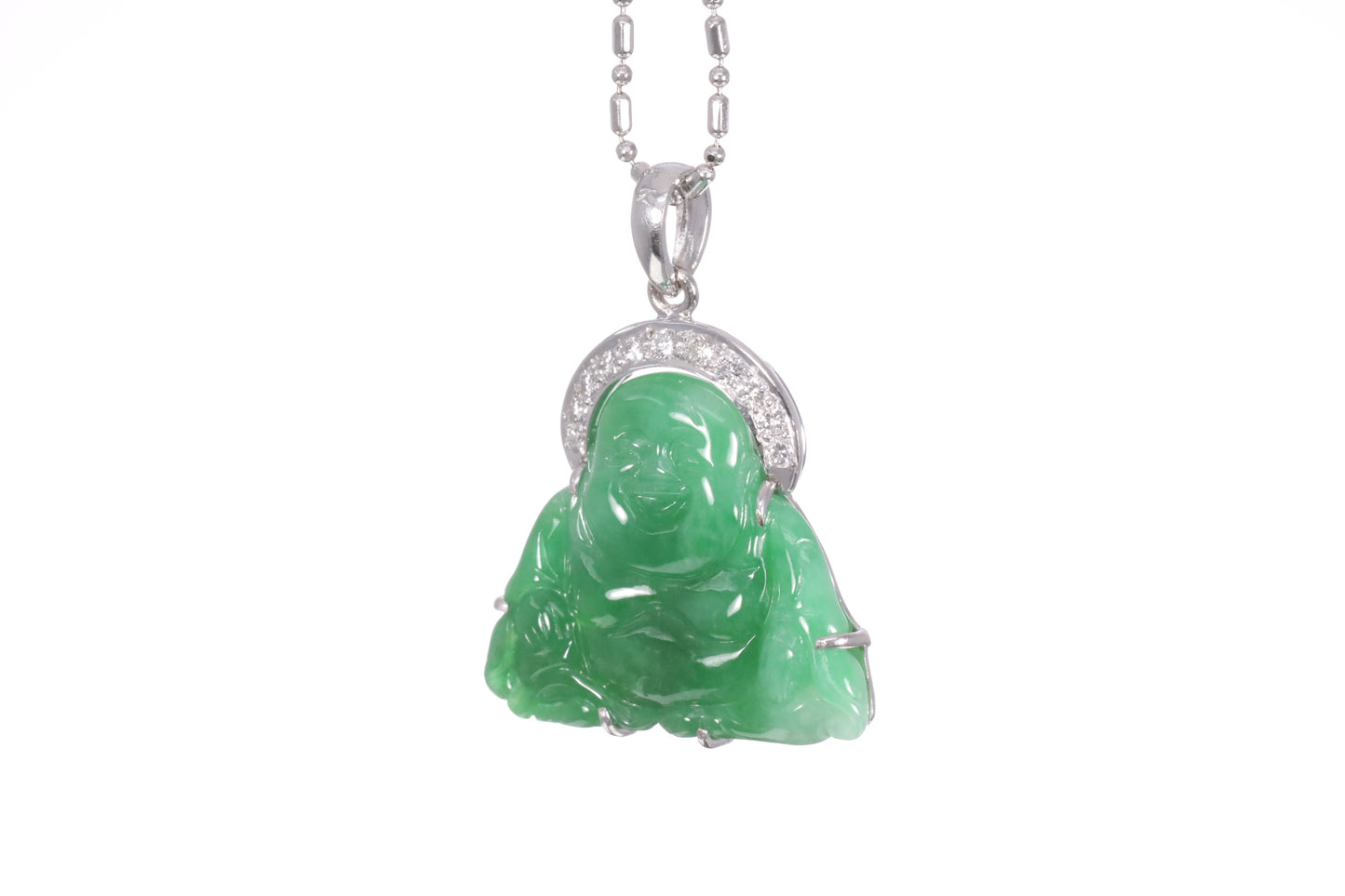 Jadeite Buddha with a Diamond Halo