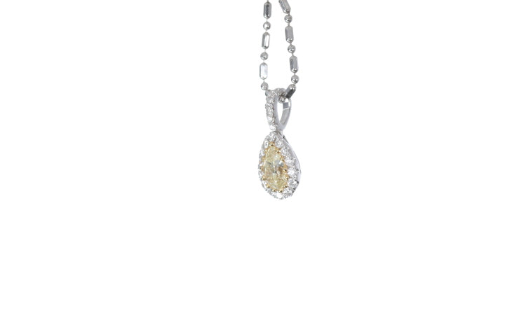 Fancy Yellow Diamond Pear Shaped Pendant