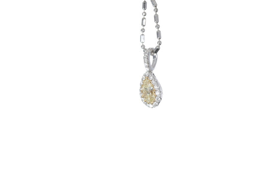 Fancy Yellow Diamond Pear Shaped Pendant
