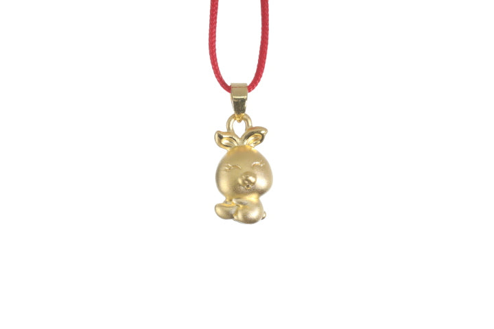 24K Gold 3D Rabbit Pendant