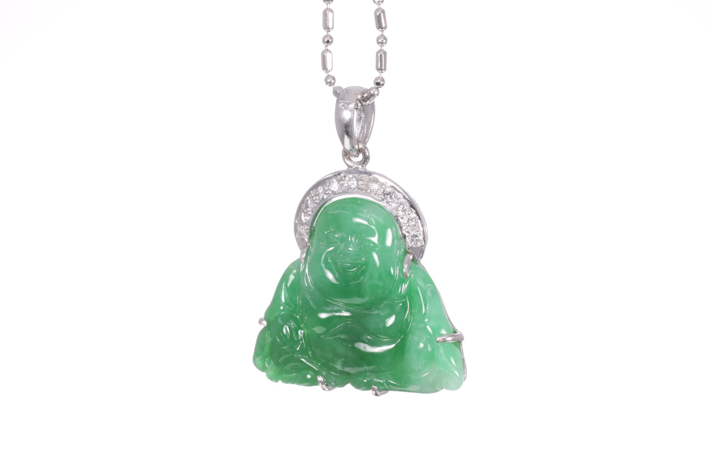 Jadeite Buddha with a Diamond Halo