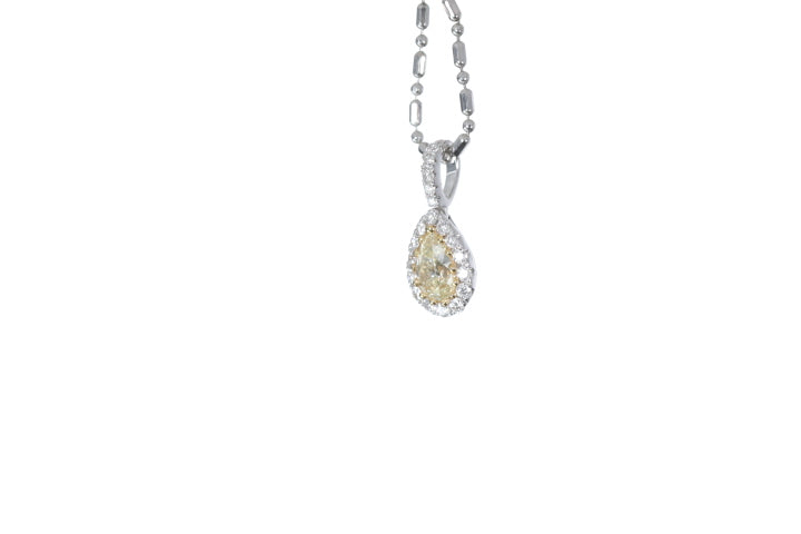 Fancy Yellow Diamond Pear Shaped Pendant